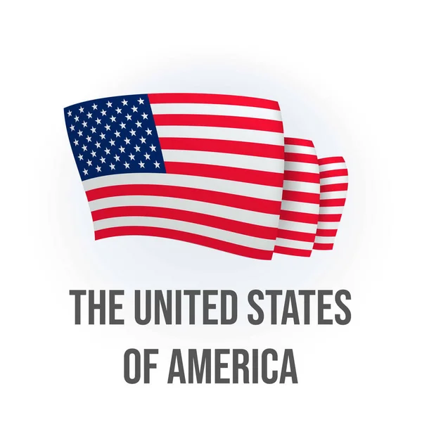 アメリカ合衆国のベクトル旗 アメリカ軍の旗を振って ベクターイラスト — ストックベクタ