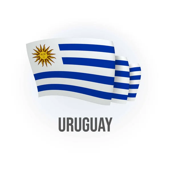 Uruguay Vektör Bayrağı Uruguay Bayrağı Sallıyor Vektör Illüstrasyonu — Stok Vektör