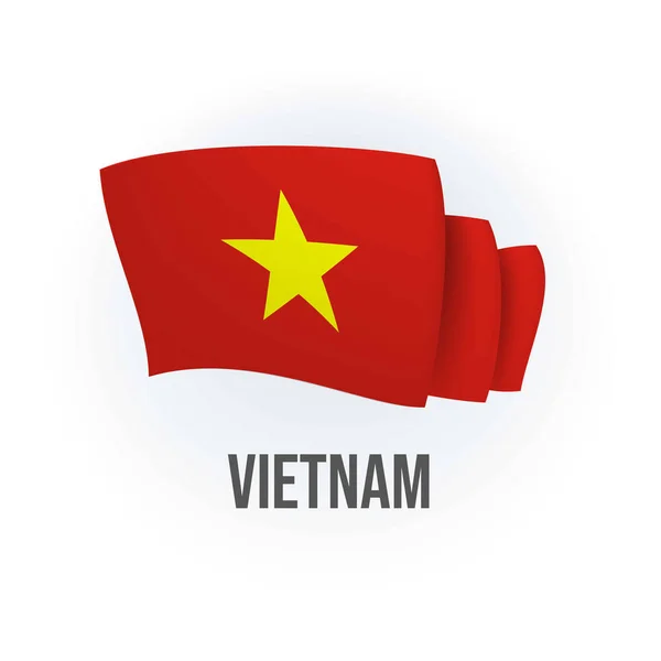 베트남의 베트남의 국기흔들기 일러스트 — 스톡 벡터