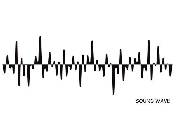 Czarny odtwarzacz muzyki pulsacyjnej. Logo fali dźwiękowej. Element korektora dźwięku wektora — Wektor stockowy