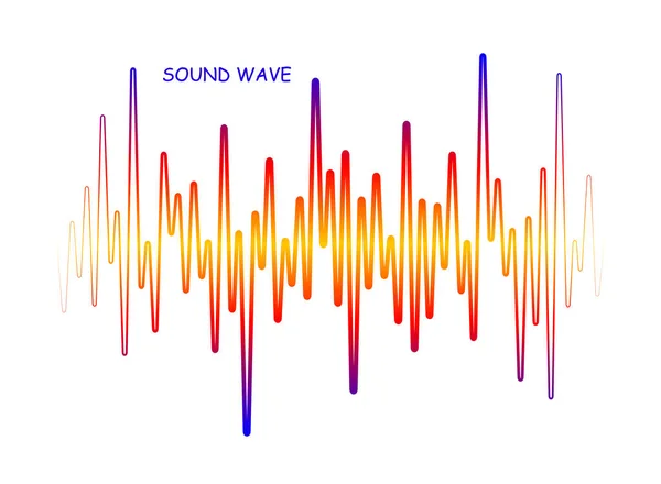 Красочная звуковая волна на белом фоне. Векторный пульсовый музыкальный проигрыватель. Динамический сигнал — стоковый вектор