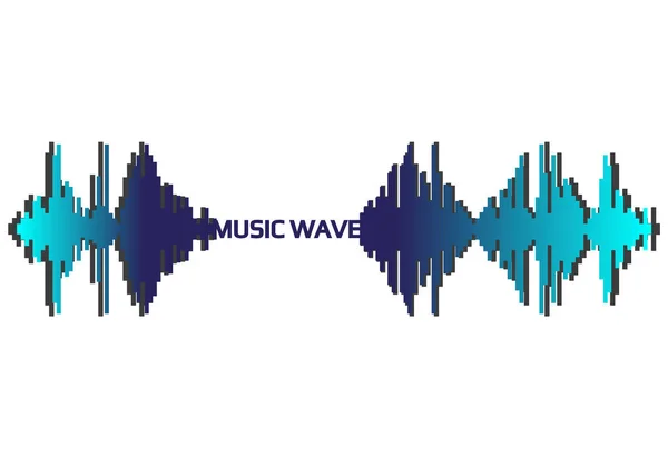 Пульсовая музыка. Логотип звуковой волны. Векторный звуковой эквалайзер — стоковый вектор