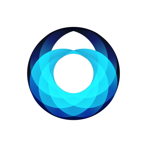 Logotipo de círculo dinâmico azul adequado para identidade corporativa. Ícone corporativo moderno, ocultar elementos de design gradiente. Abstrato padrão de símbolo espiral isolado. Jpeg. — Fotografia de Stock