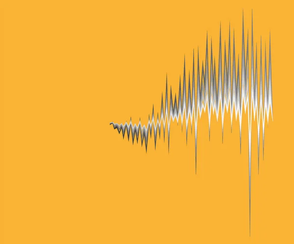 黄色の背景で振動するモノクロームの音波。デジタル音楽ロゴ。現代のオーディオイコライザー、ステレオ振動、パルスは電子ポスターを記録します。Jpeg — ストック写真