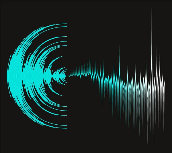 Digitální hudební pozadí s dynamickými vlnami. Design neonových zvukových vln. Jpeg wave technologie ilustrace — Stock fotografie