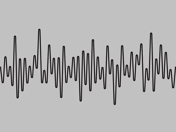 Siyah ses dalgası logosu, dijital müzik dengeleyicisi, gri arkaplanda titreşim ses sembolü. Jpeg illüstrasyonu — Stok fotoğraf