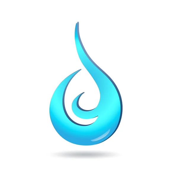 Blue Water Drop Logo Shadow Jpeg Ecology Wave Concept Clean — Stock Photo, Image