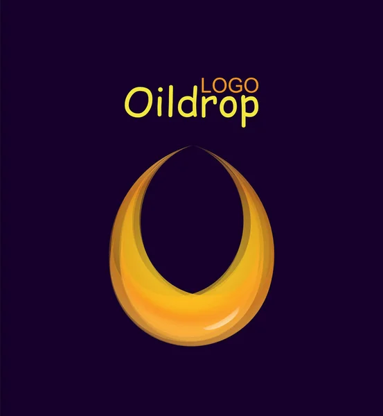 Fallande gul olja droppe symbol. Modern gyllene flytande logotyp mall. Vektor Illustration — Stock vektor