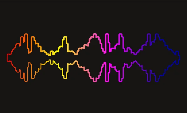 Контур Музичного Плеєра Імпульсу Аудіо Барвистий Логотип Хвилі Ілюстрація Еквалайзера — стокове фото