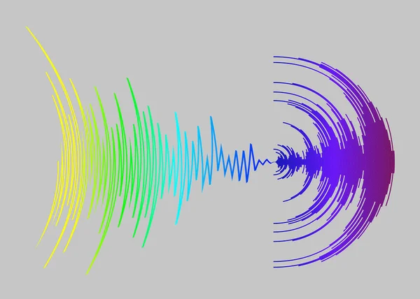 具有五彩缤纷的动态海浪的音乐背景 Jpeg数字媒体波形图解 彩虹声音横幅 — 图库照片