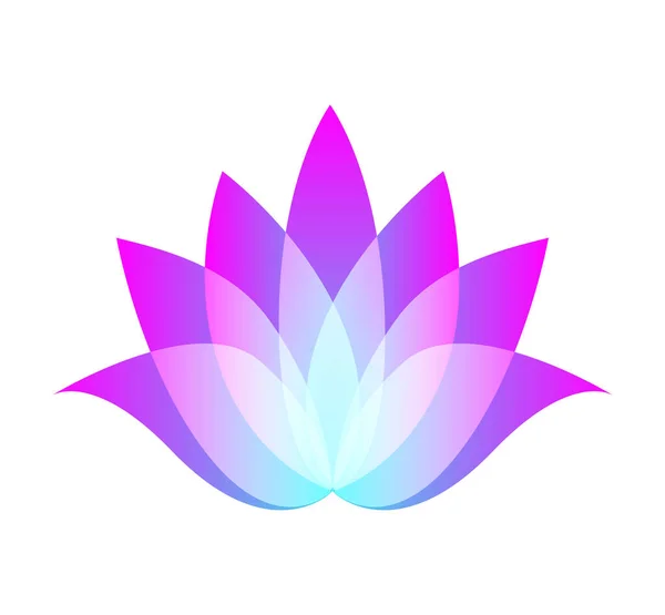 Nilüfer çiçeğinin logosu üst üste geliyor. Sağlık endüstrisi için çiçek etiketi, kaplıca merkezi, güzellik salonu. Beyazın üzerindeki çiçek sembolü. Jpeg — Stok fotoğraf