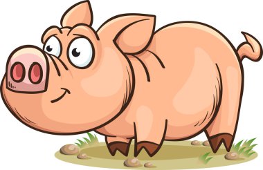 komik gülümseyen domuz