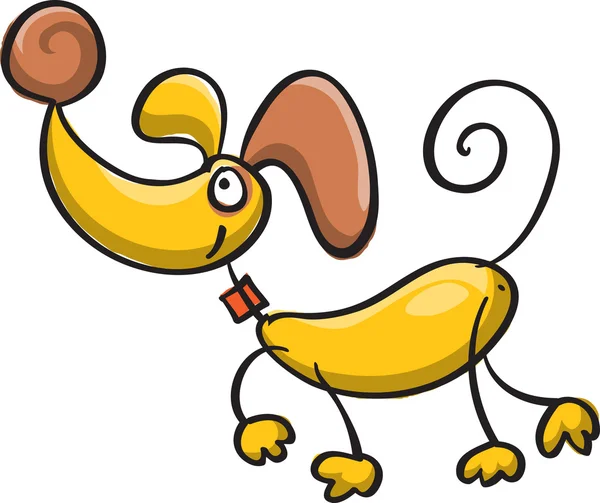 Perro amarillo sonriente — Vector de stock