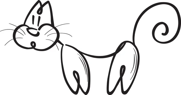抽象的な猫 - 輪郭 — ストックベクタ
