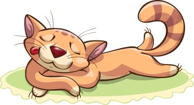 Yeşil mindere dinlenme kedi