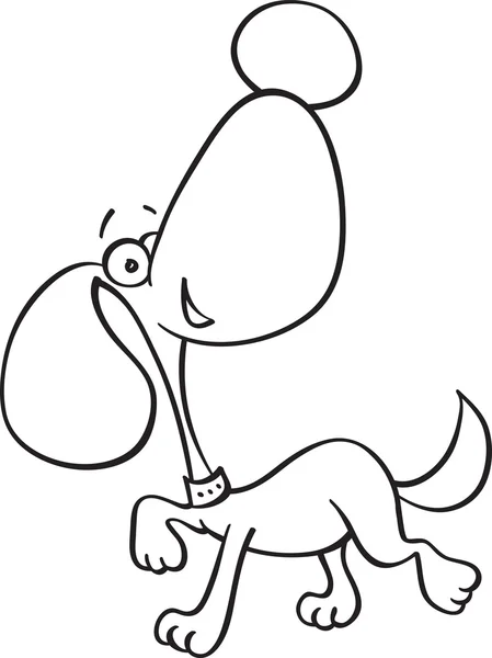 Jolly cartoon dog - contour — Stock Vector