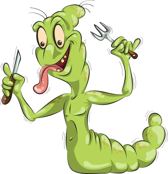 Komiczny głodny robak — Wektor stockowy