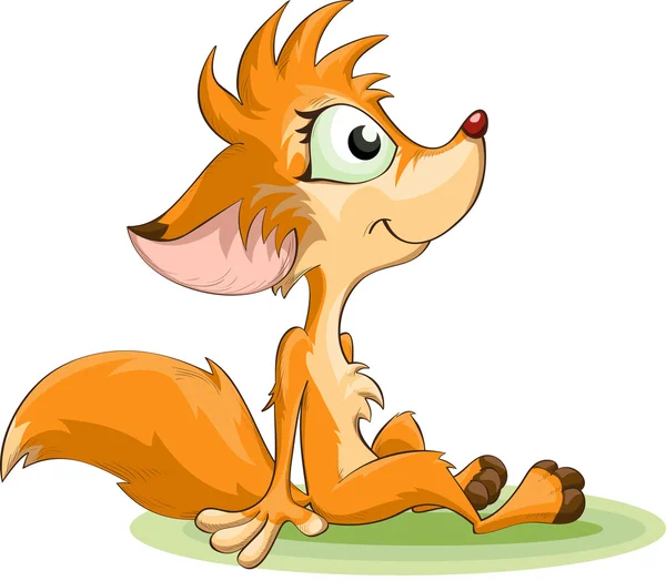 Jonge cartoon fox — Stockvector