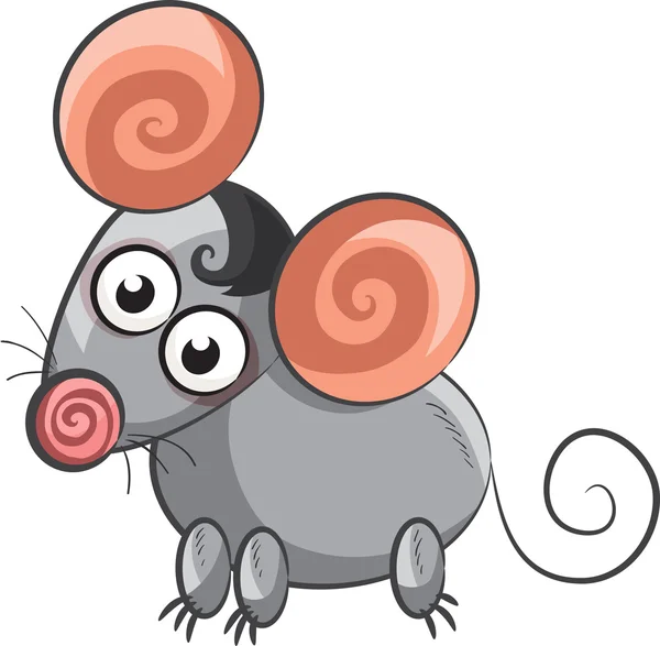 Little gray mouse — Stock Vector