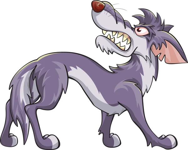 Wütender Cartoon-Wolf — Stockvektor