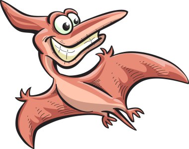 Pteranodon, üzerinde beyaz izole