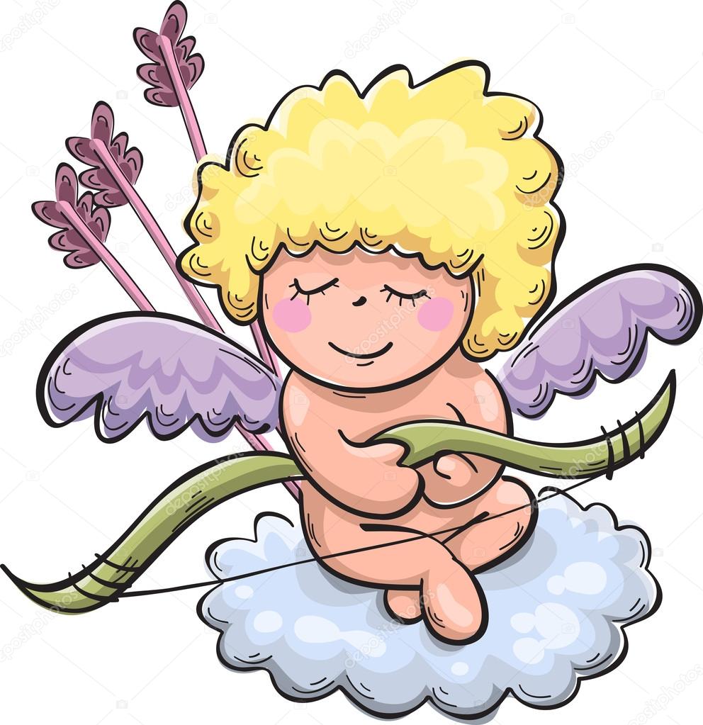 Cupid with bow and arrows