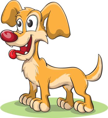 Sarı sevimli köpek dışarı asılı dil ile