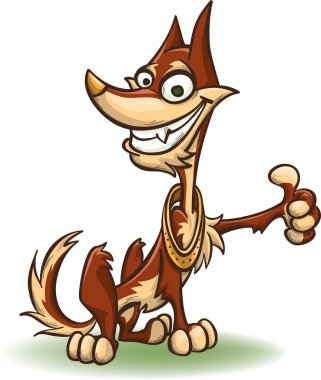 başparmak gösterilmesini karikatür köpek