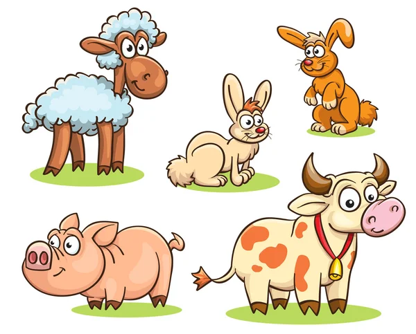 Grupo de animales de granja — Vector de stock