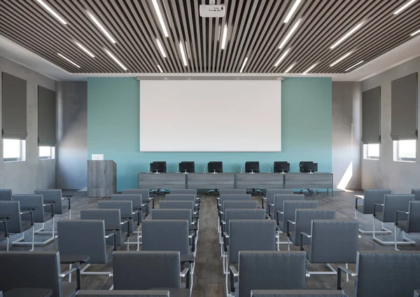 Rendering Della Sala Conferenze Con Parete Turchese — Foto Stock