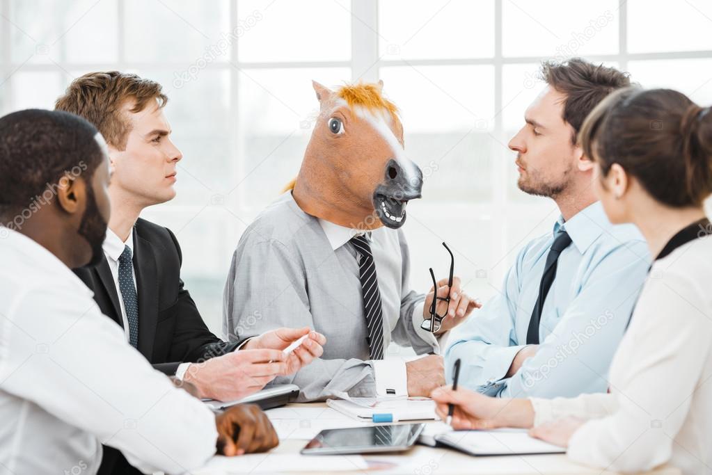 Funny concept for teamwork and knowledge transfer — Stock ...