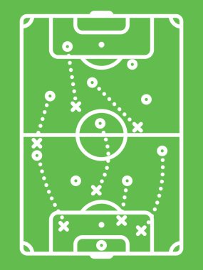 Futbol / futbol taktik tablo. Koruma düzeni. Hat sanat vektör çizim