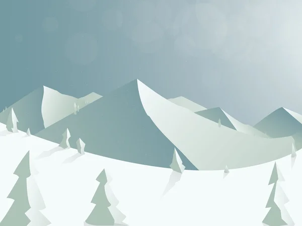 Carte du paysage de montagne d'hiver. Illustration vectorielle — Image vectorielle