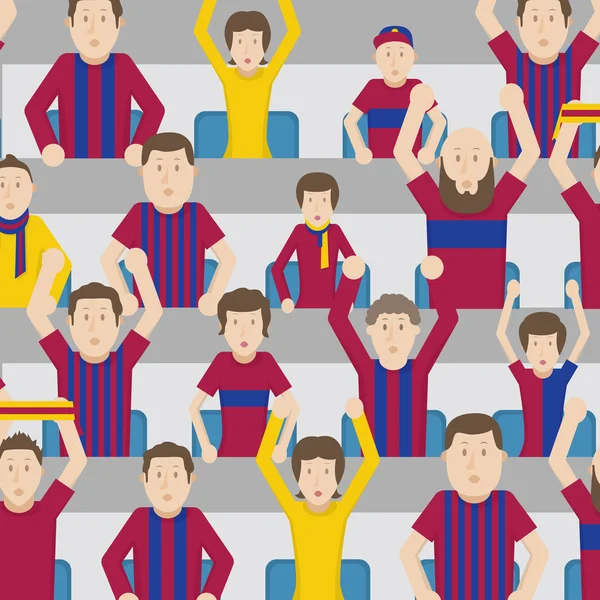 Futbol taraftarları stadyumun durgunluk içinde tezahürat. Renk vektör 