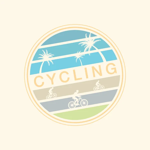 Cartaz Retro Summer. T-shirt Graphics. Andar de bicicleta. Ilustração vetorial — Vetor de Stock