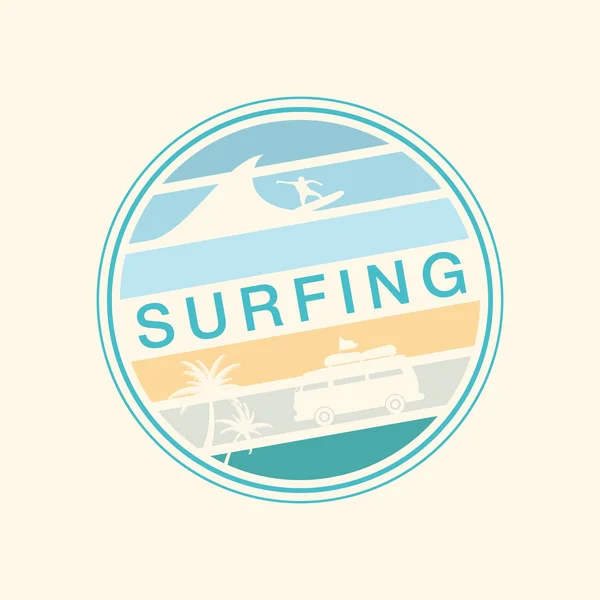 Retro yaz Poster. T-shirt grafik. Sörf. Vektör Illustrat