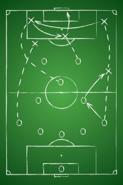 Futbol taktik tablo. Vektör çizim. Taktik düzeni