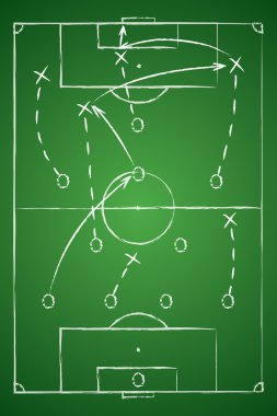 Futbol taktik tablo. Vektör çizim. Taktik düzeni