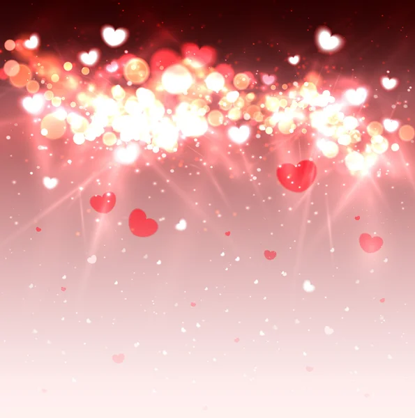 Glow Soft Hearts Valentines Day Background — vektorikuva