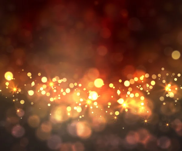 Sfondo luce festiva con bokeh e stelle — Vettoriale Stock