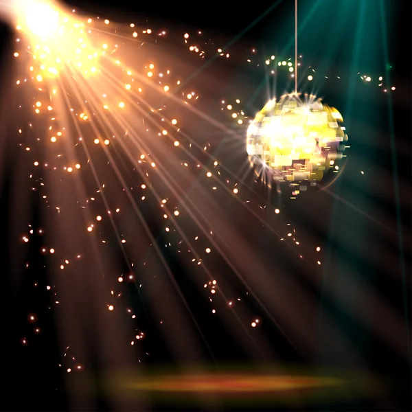 Disco labdát háttérben fény — Stock Vector