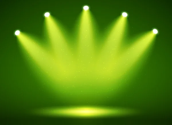 Spotlight op het podium voor uw ontwerp. Kleurrijk licht. — Stockvector
