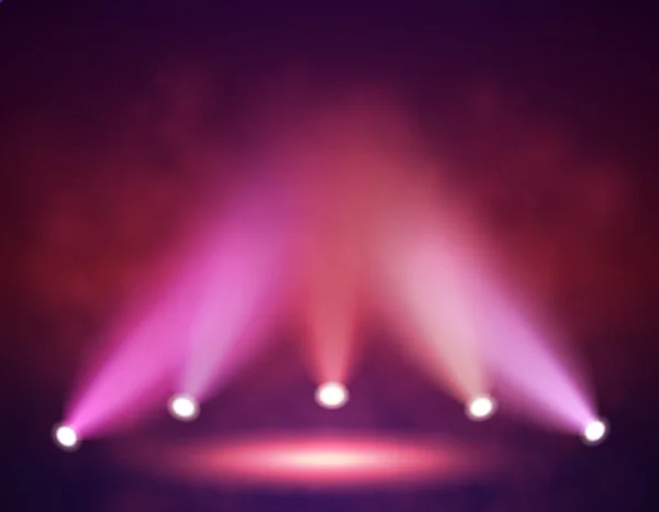 Spotlight op het podium voor uw ontwerp. Kleurrijk licht. — Stockvector