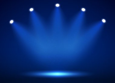 Tasarımınız için Sahne Alanı'nda bir projektör. Renkli ışık.