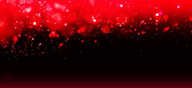 Bokeh ve kıvılcımları olan koyu kırmızı bir arka plan. Vektör