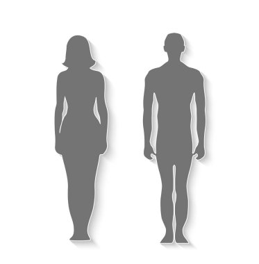 Isolated silhouette man amd woman for design
