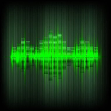 Soyut dalga biçimi müzik eşitleyici, vektör arkaplan