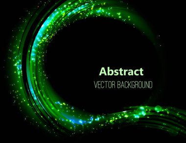 Parlak yeşil Bokeh çizimi. Vektör illüstrasyonu 10