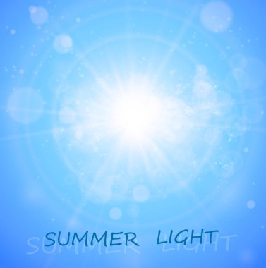 Yazın güneş parlıyor. Tasarımınız için soyut arkaplan.