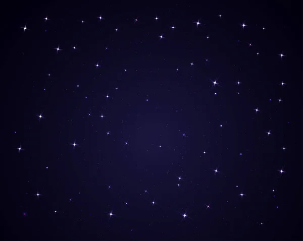 Dark Night Sky Stars Sparkle Background Vector — Stock Vector